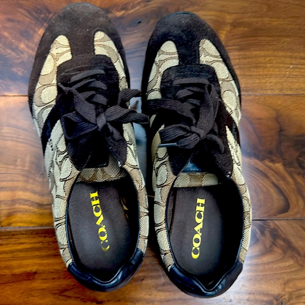 Few Time Used Coach Dark Brown Signature Pattern Sneakers - Women’s Size 7.5